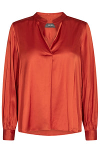 Mos Mosh - Enfa Satin Blouse Burnt Ochre