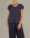 Amelius - Newport Linen Jersey Tee Navy