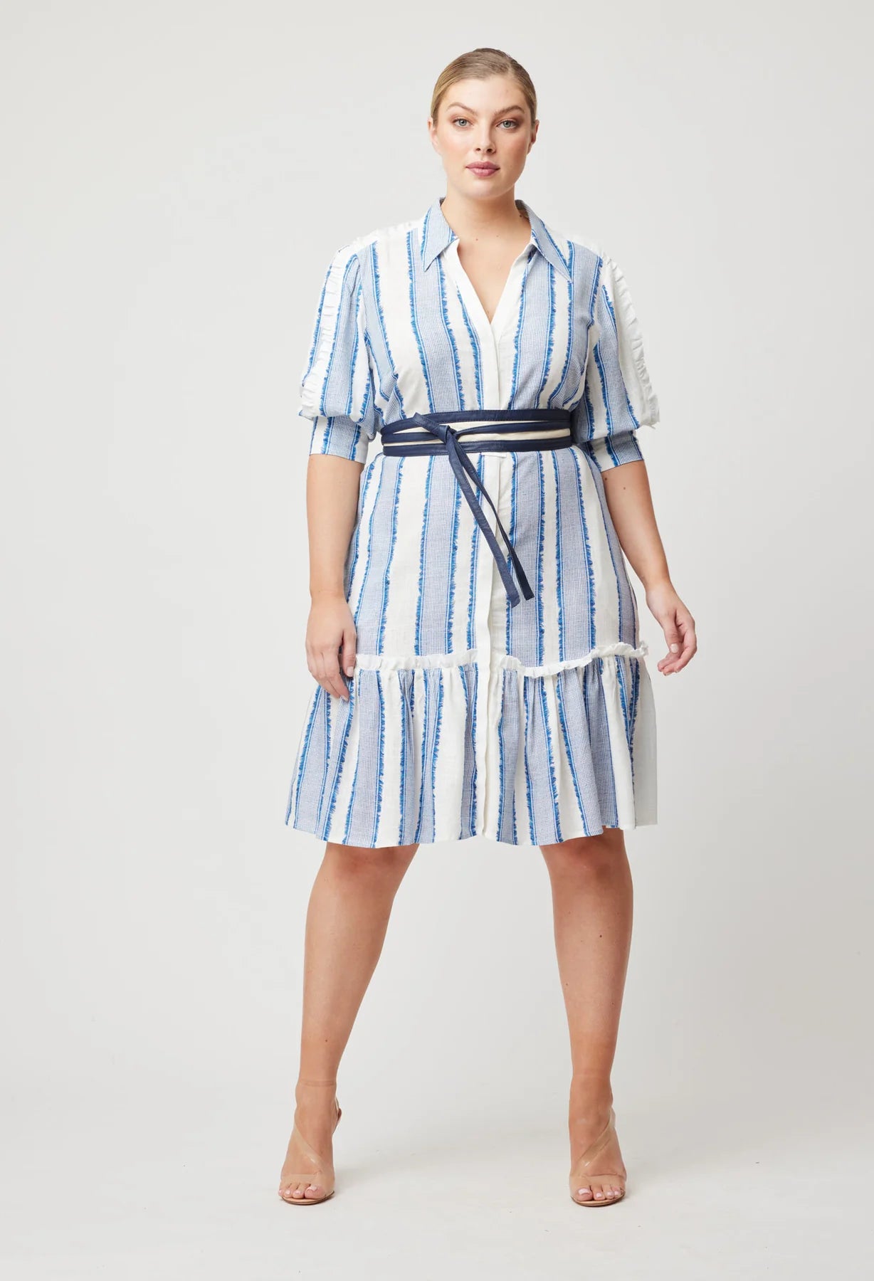 ONCE WAS - Nerano Linen Viscose Dress in Sorrento Stripe