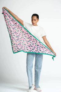 POM Amsterdam - Animal Pink Shawl