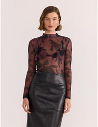 Staple the Label - Olina Mesh Top Abstract Floral