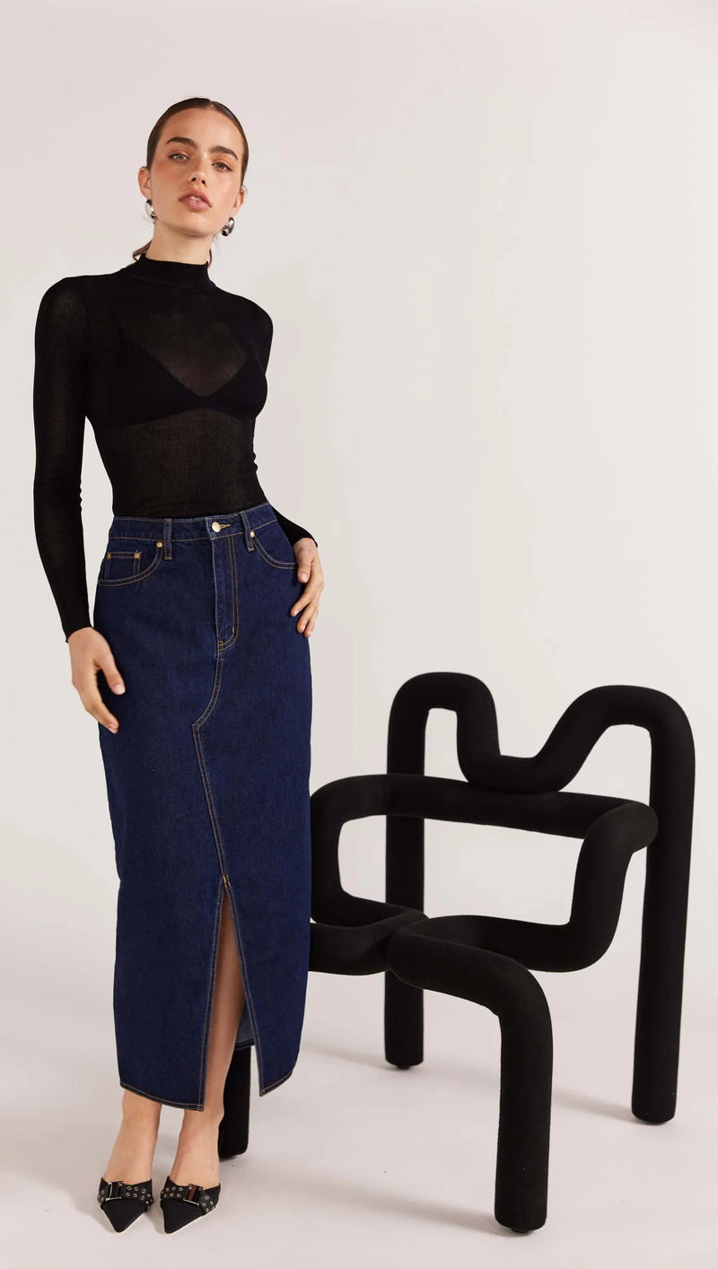 Staple the Label Vara Denim Midi Skirt – byhunterminx
