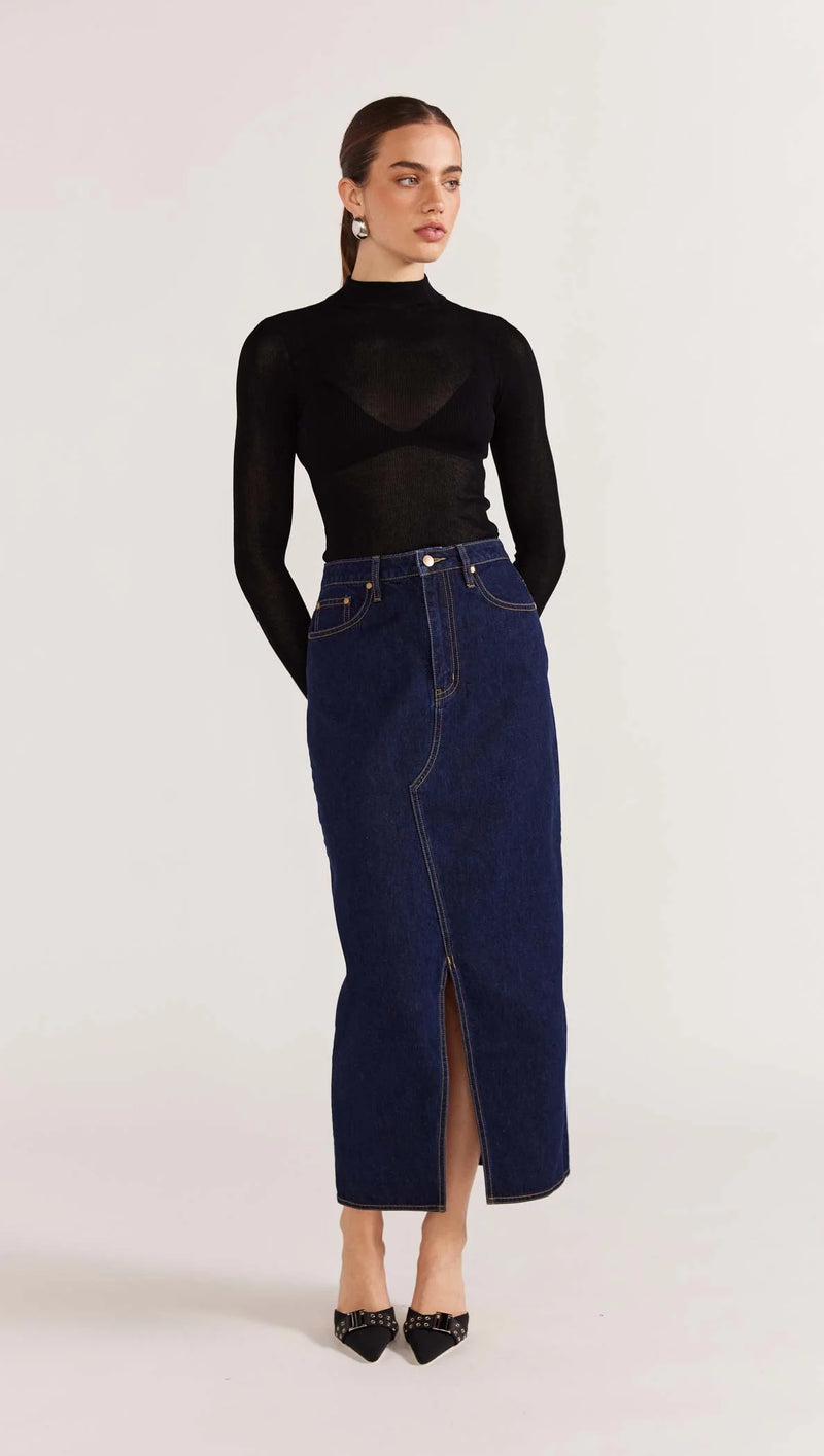 Staple the Label - Vara Denim Midi Skirt