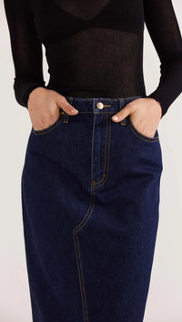 Staple the Label - Vara Denim Midi Skirt