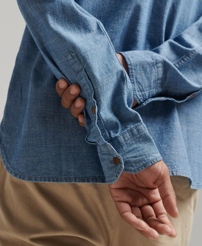 Superdry - Chambray Trailsman Shirt Worn Wash Indigo