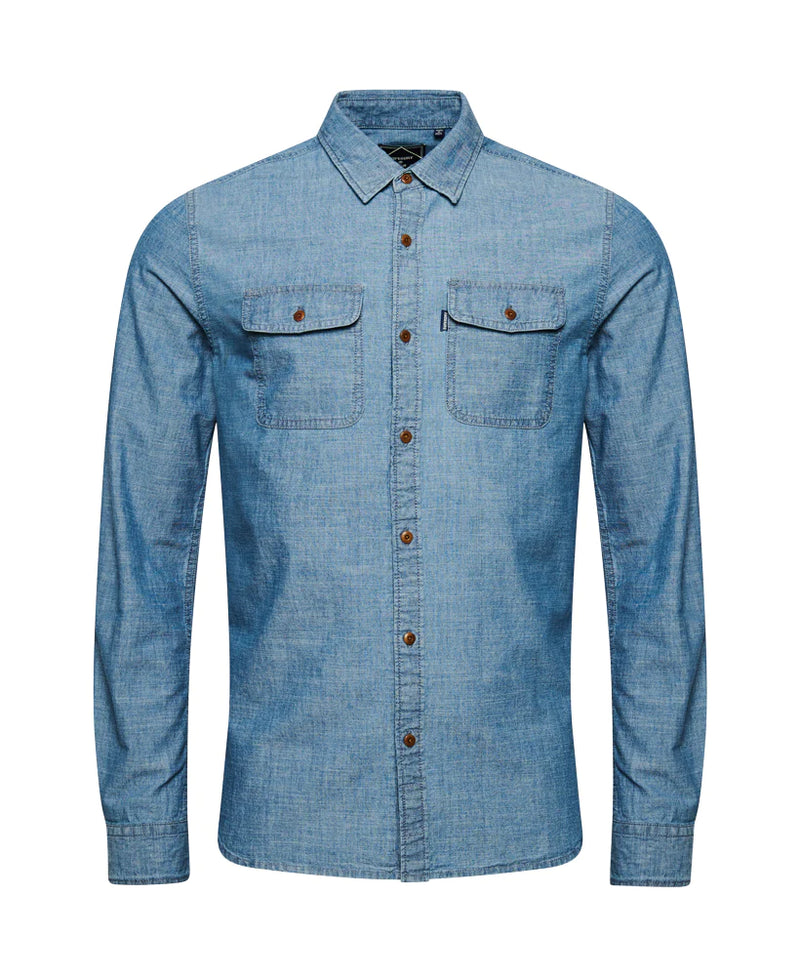 Superdry - Chambray Trailsman Shirt Worn Wash Indigo