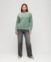 Superdry - Velour Graphic Boxy Crew Sweatshirt Light Jade Green