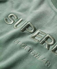 Superdry - Velour Graphic Boxy Crew Sweatshirt Light Jade Green