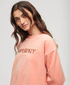 Superdry - Velour Graphic Boxy Crew Sweatshirt Orange