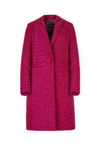 Trelise Cooper - Longline No See Coat Magenta Lurex Tweed