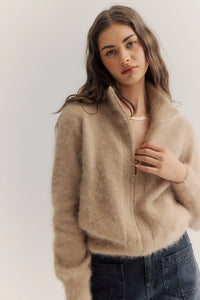 World of Nomads - Felix Zip Cardigan Latte