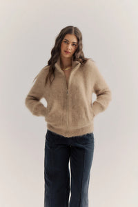 World of Nomads - Felix Zip Cardigan Latte