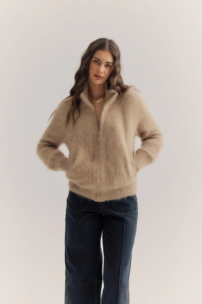 World of Nomads - Felix Zip Cardigan Latte