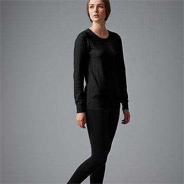 Wild South - CASHMERE COTTON CREW KNIT in Black