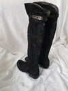 lili mill 6867 black nero suede long over the knee flat boots back strap