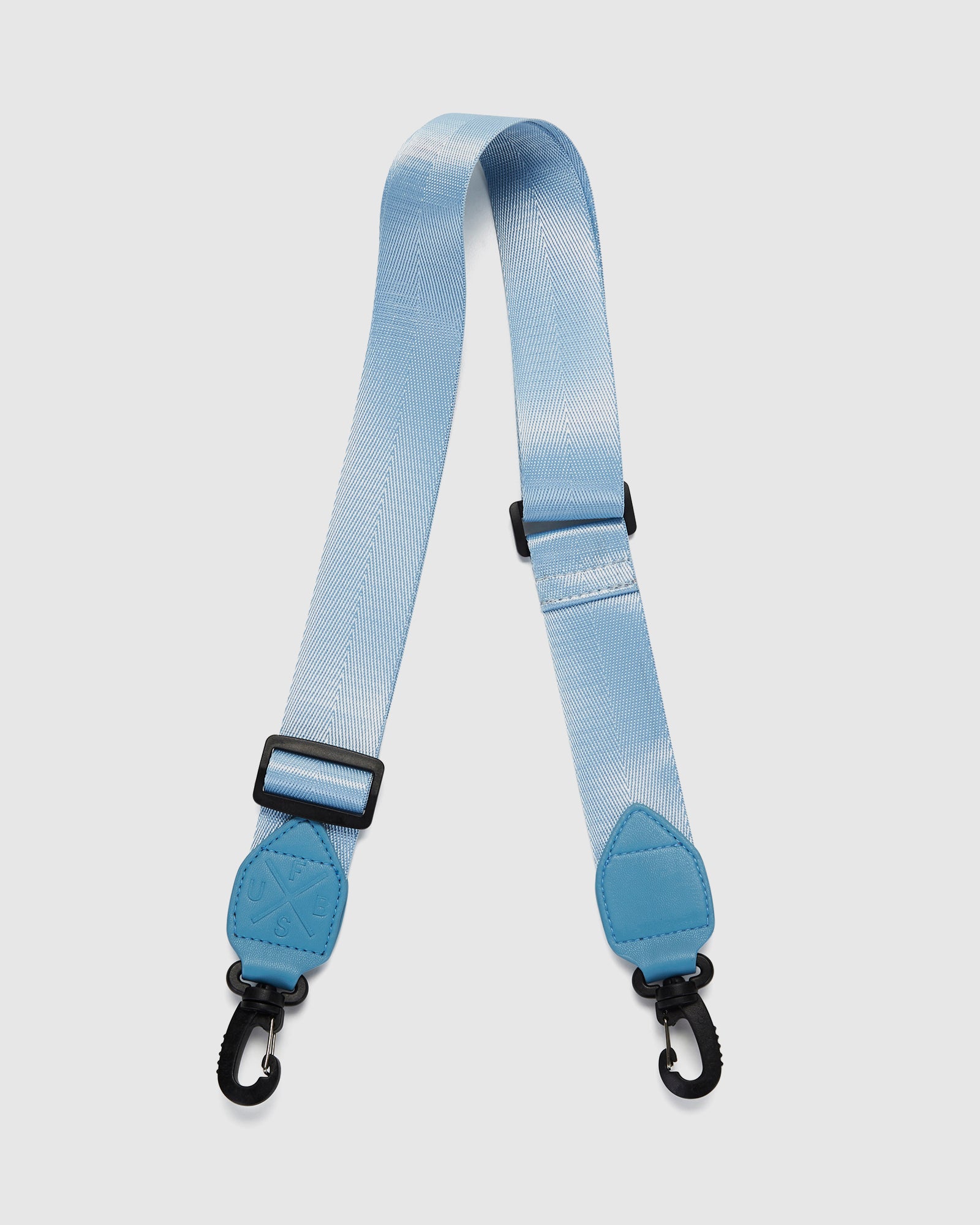 urban status x first base thick bag strap sky blue with black hardware