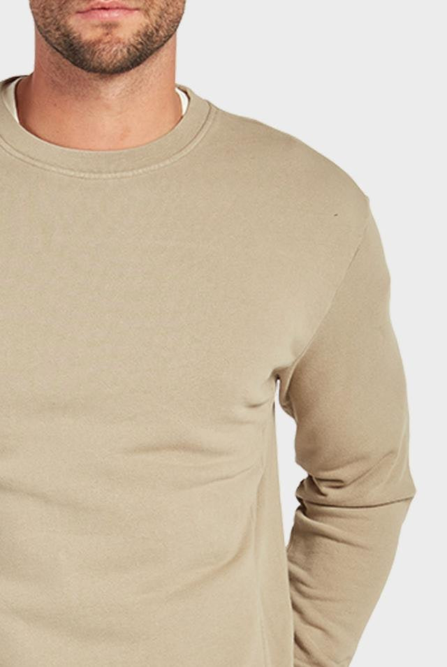 academy brand mens crew neck sweater in cedar green front