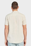 academy brand hampton linen shirt in short sleeve oatmeal