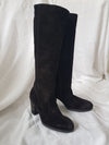 lili mill italian suede long black heeled boots internal zip