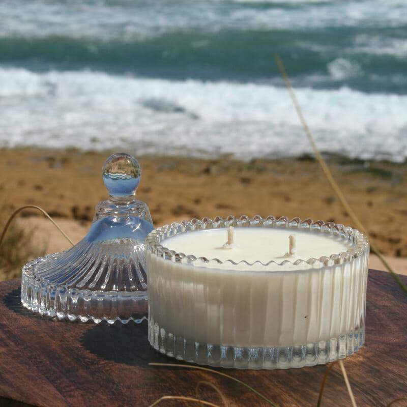 Cove Collection - Carousel Candle Clear/White Milan