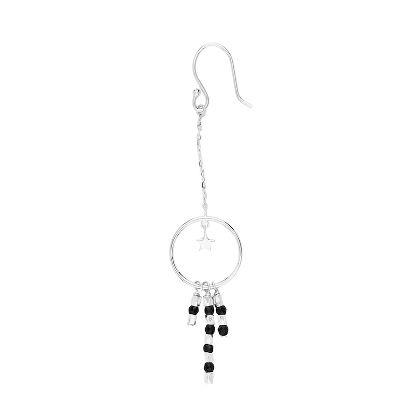 BY CHARLOTTE - Silver Onyx Dream Lover Earrings