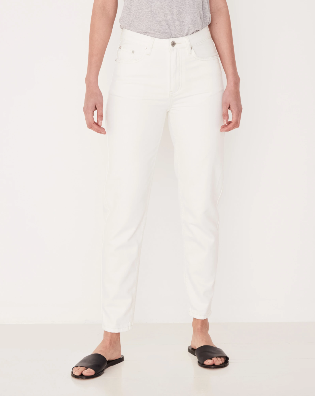 ASSEMBLY LABEL - HIGH WAIST RIGID JEAN OFF WHITE