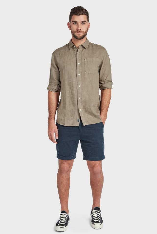 Academy Brand - Hampton L/S Linen Shirt in Olive