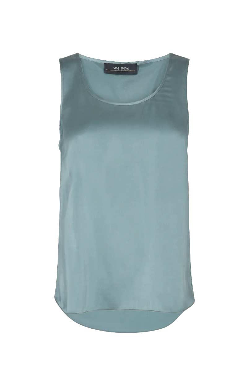 Mos Mosh - Astrid Silk Tank Top Lead Blue