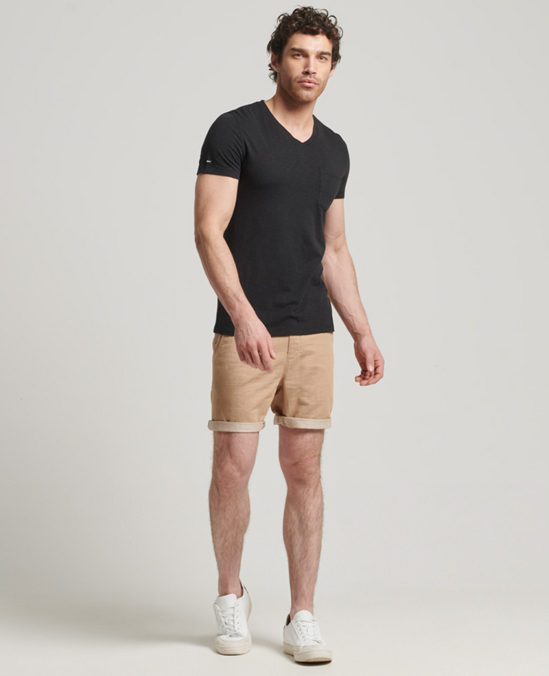 Superdry - Studios Linen Turn Up Short Classic Tan