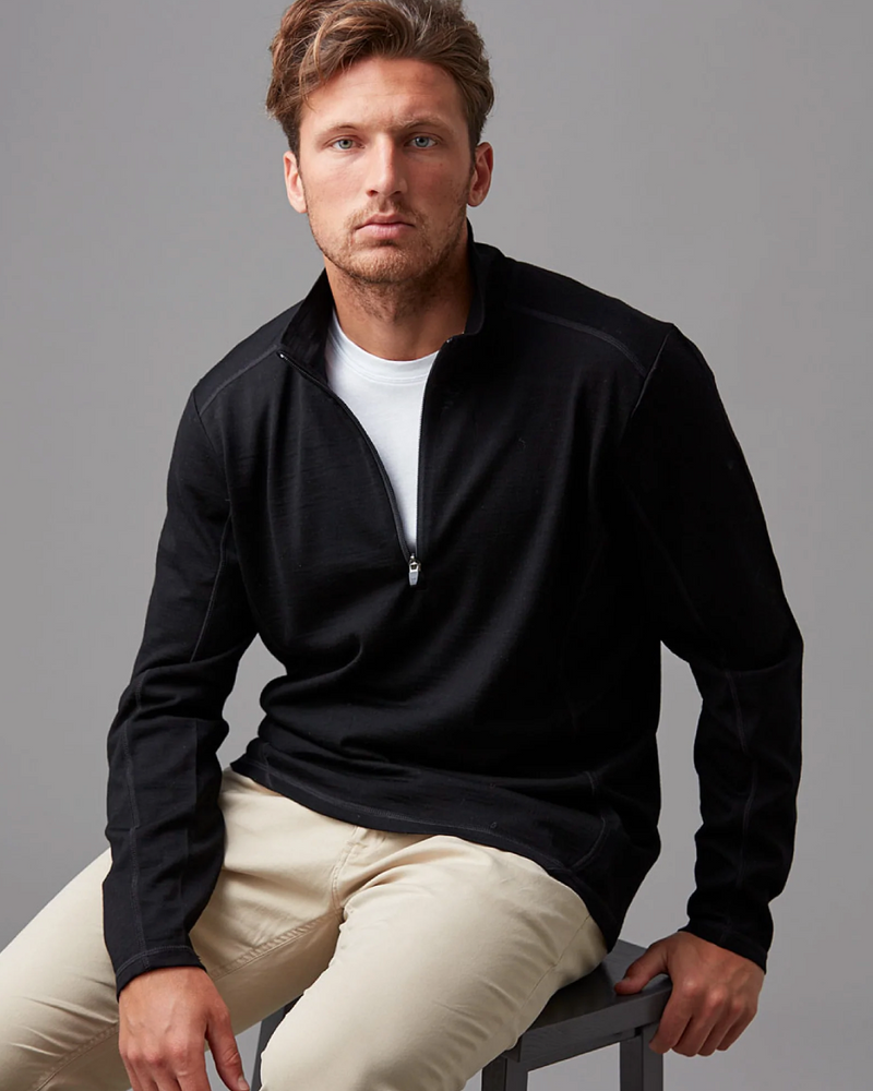 Wild South - 280 Merino Qrtr Zip Black