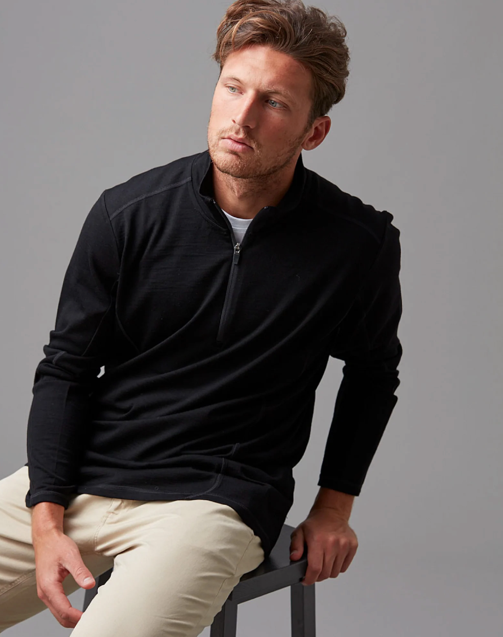 Wild South - 280 Merino Qrtr Zip Black