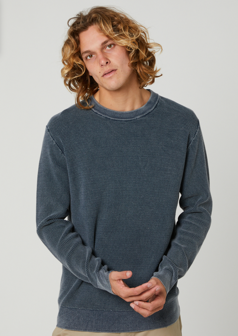 Academy Brand - Newport Crew Knit Blue/Black