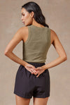 Academy Brand Womens - Essential Rib Tank Dune Green