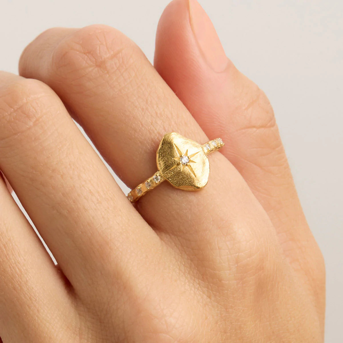 By Charlotte - North Star Ring Gold Vermeil
