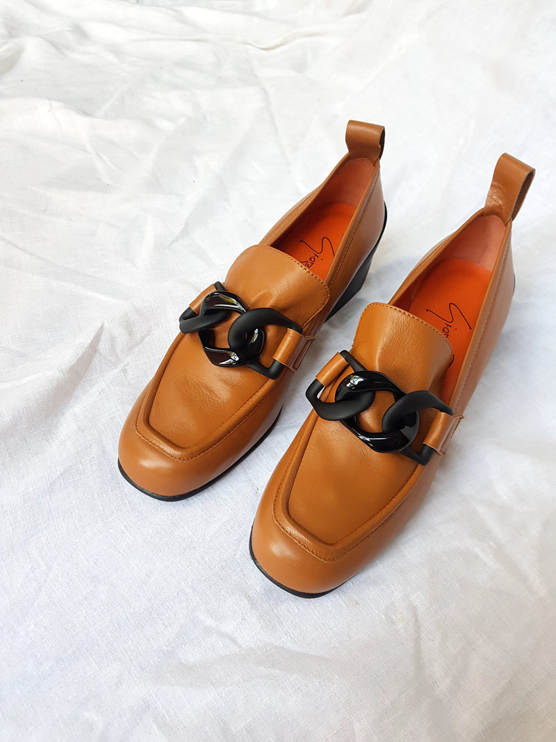 Georgia B - Tan Heeled Loafer