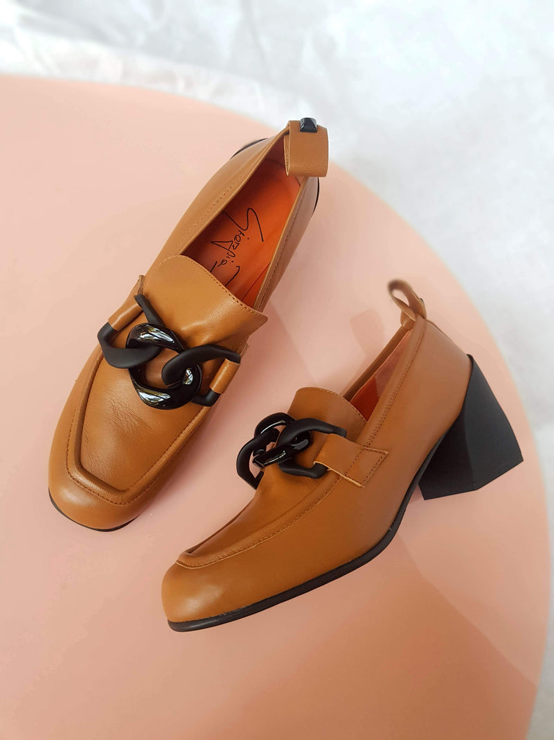 Georgia B - Tan Heeled Loafer