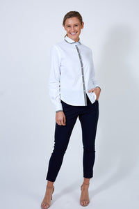 Hanna Edwards - Revive Twill Shirt With Peter Pan Collar And Velvet Details