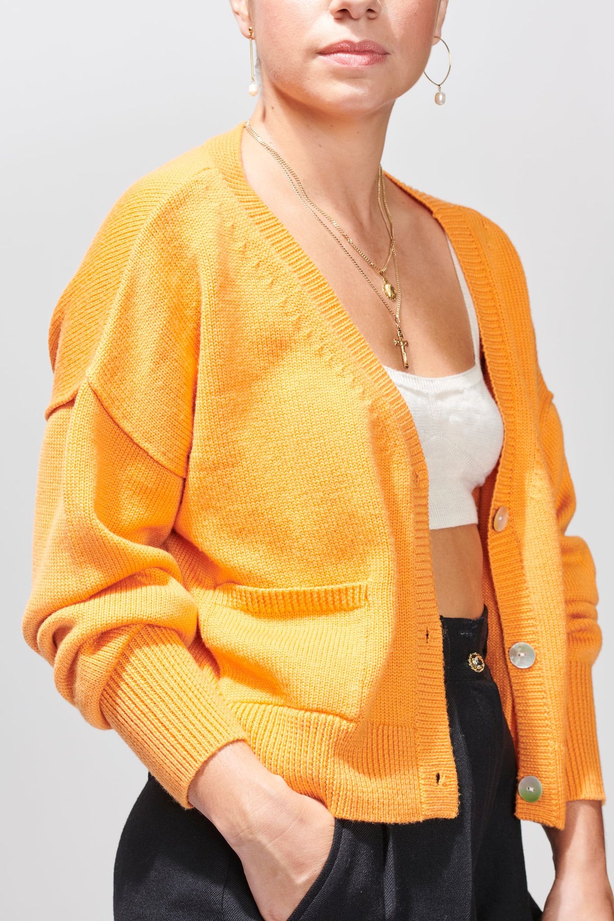 McIntyre Merino - Robyn Merino Cardi Orange