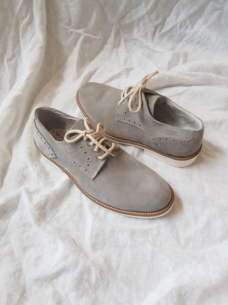 Roman Rock - Camoscio Grey Suede Derby