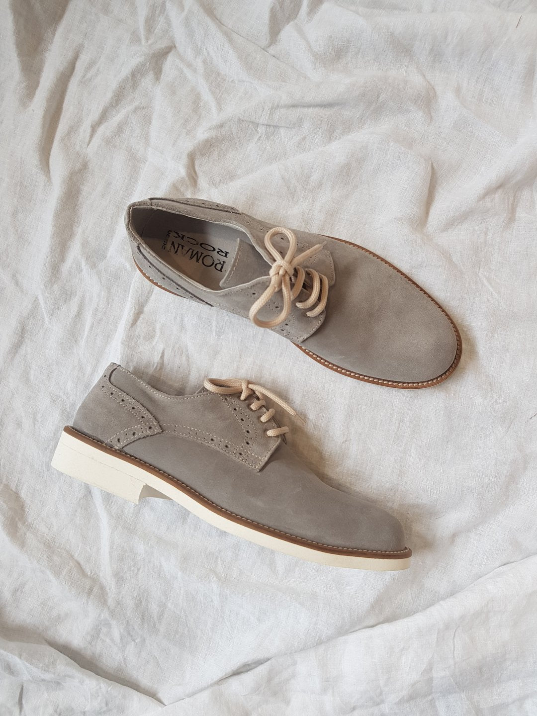 Roman Rock Camoscio Grey Suede Derby – byhunterminx