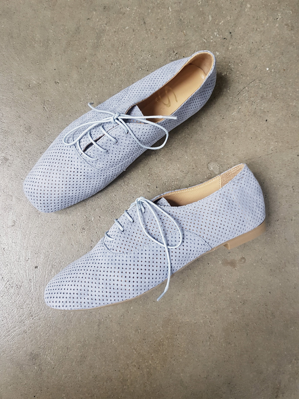 Sempre Di - Perforated Lace Up Light Blue