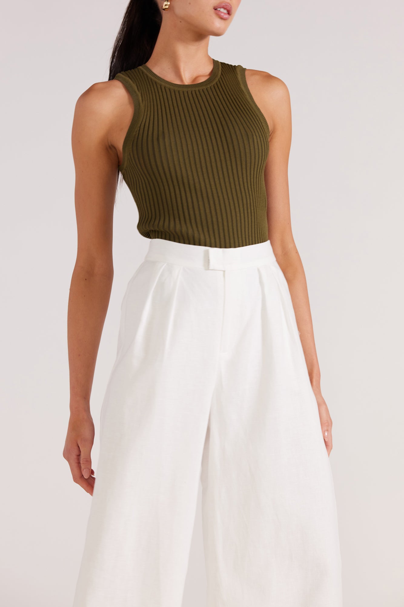 Staple the Label - Anica Knit Tank Olive