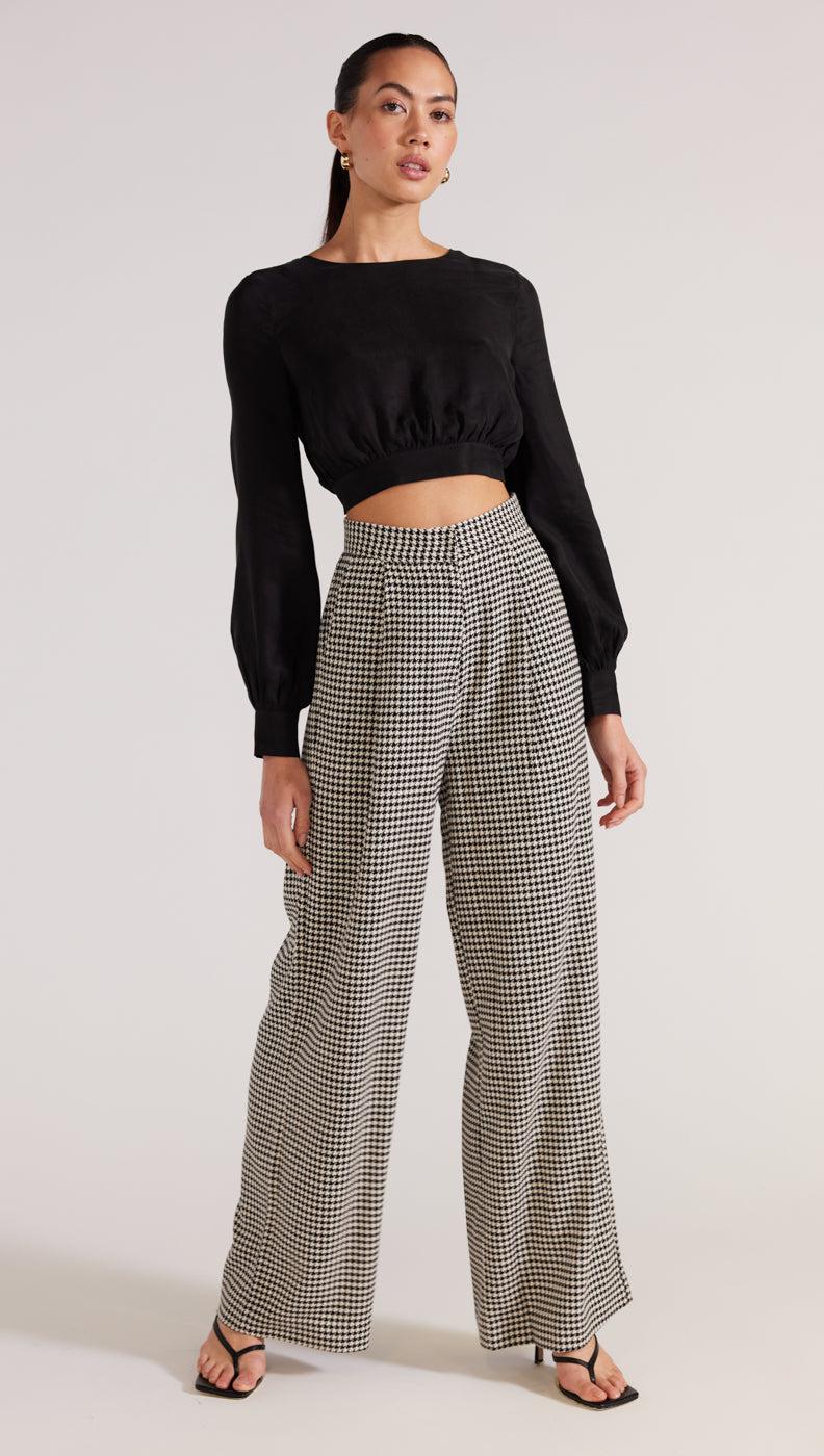 Staple the Label - Camille Wide Leg Pant Houndstooth