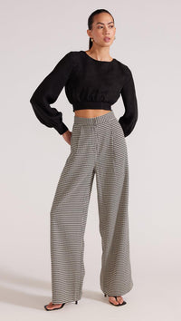 Staple the Label - Camille Wide Leg Pant Houndstooth