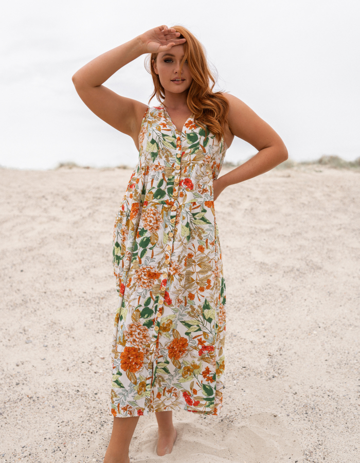 Caro the Label Brooke Midi Dress sleeveless floral print