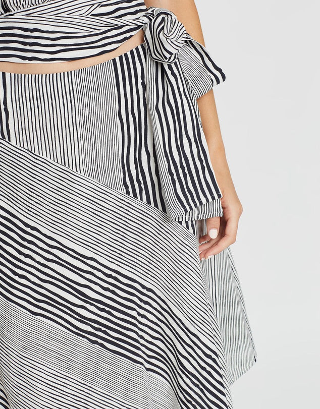 Grace Willow - Cassie Skirt in Black and White Stripe
