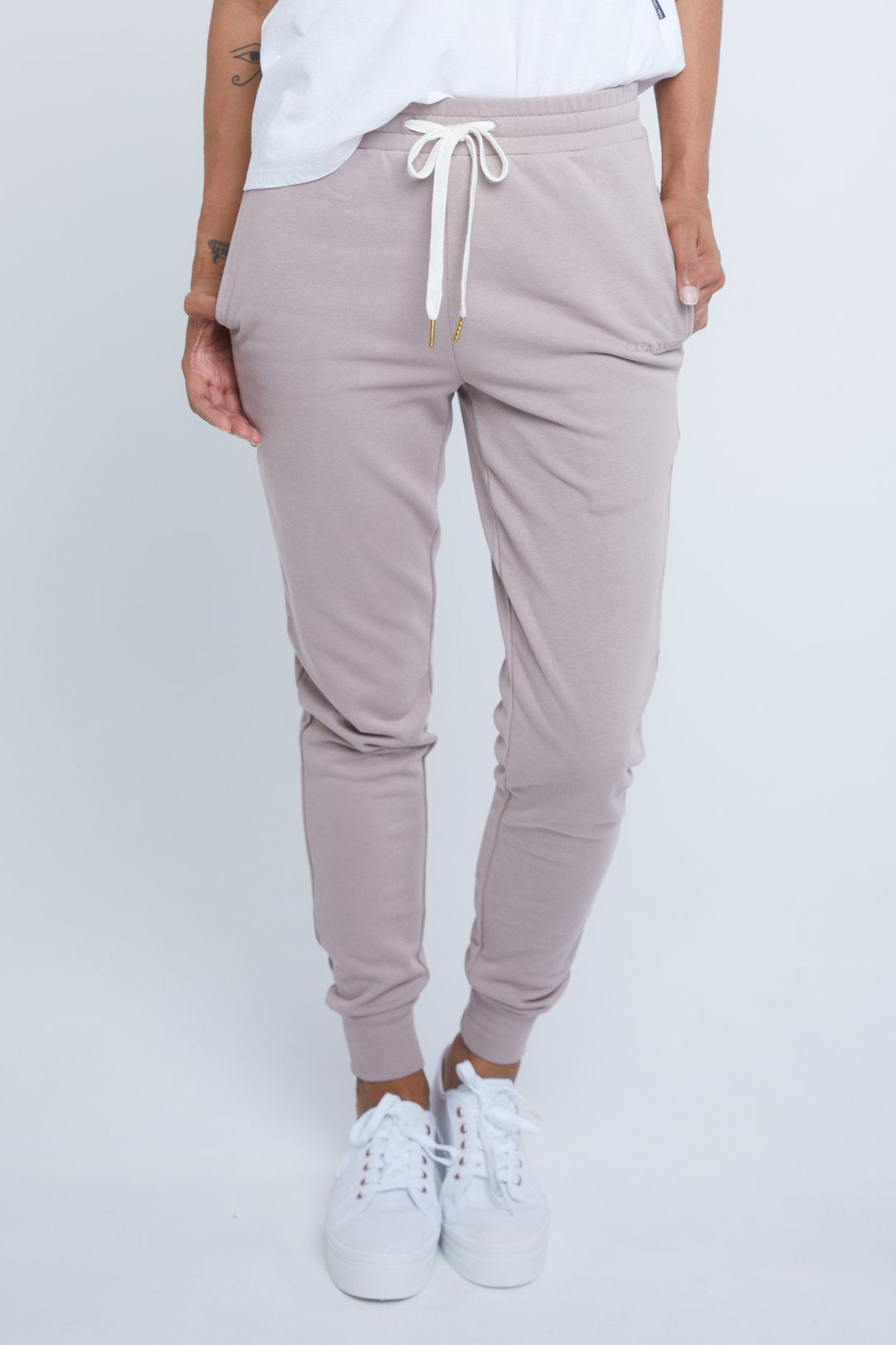 casa amuk slim taupe jogger womens trackpant