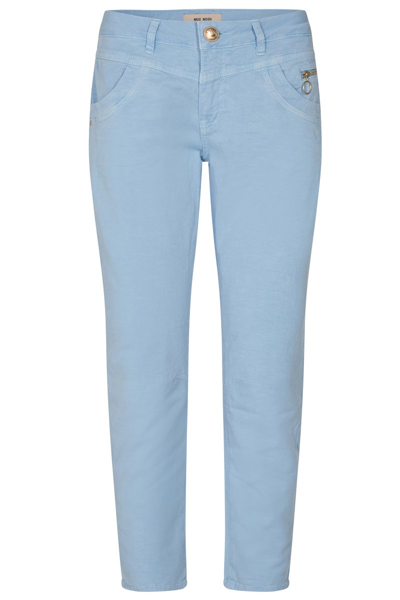 Shop online mos mosh sharon GD pant in chambray blue summer pant hunterminx
