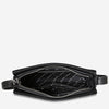 status anxiety black leather crossbody bag in her command open hunterminx
