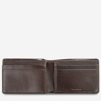 status anxiety wallet jonah chocolate open flat